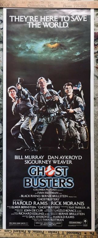 Vintage 1984 Ghostbusters Movie Poster. ,  Not Reprint.  Thin Version.