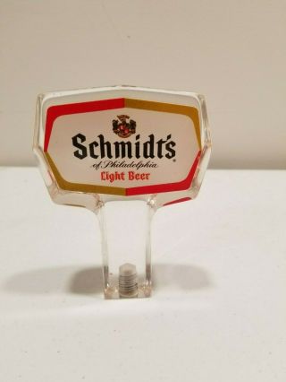 Vintage Schmidt ' s Light Beer Philadelphia Tap Handle Knob,  Clear Float,  NOS 2