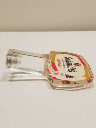 Vintage Schmidt ' s Light Beer Philadelphia Tap Handle Knob,  Clear Float,  NOS 5