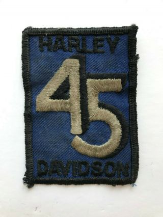 Harley Davidson 45 Patch Motorcycle Racing Vintage Blue Hog