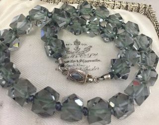 Vintage Jewellery Fabulous Chunky Faceted Lead Crystal Necklace