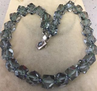 Vintage Jewellery Fabulous Chunky Faceted Lead Crystal Necklace 3