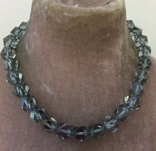 Vintage Jewellery Fabulous Chunky Faceted Lead Crystal Necklace 4