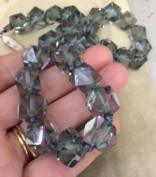 Vintage Jewellery Fabulous Chunky Faceted Lead Crystal Necklace 5