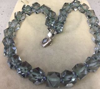 Vintage Jewellery Fabulous Chunky Faceted Lead Crystal Necklace 7