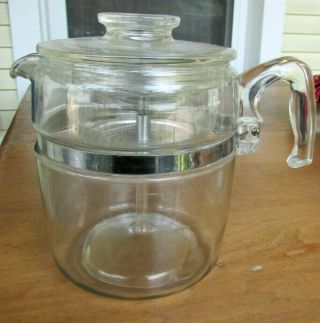 Vintage Pyrex Flameware 9 Cup Stove Top Coffee Pot Percolator 7759 - B Complete