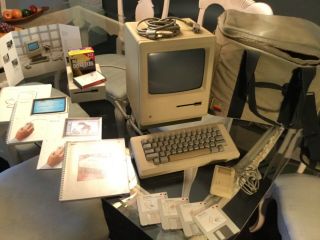1984 First Apple Macintosh 128K - - 512K with Kybd,  Mse,  Bag,  Disks,  Etc. 2