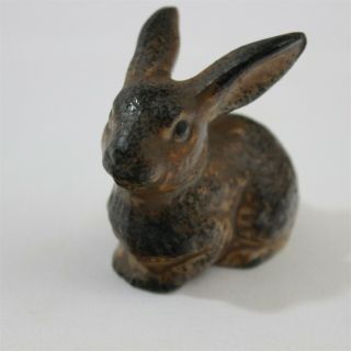 Bunny Rabbit Figurine Vintage Easter Made In Japan Speckled Brown