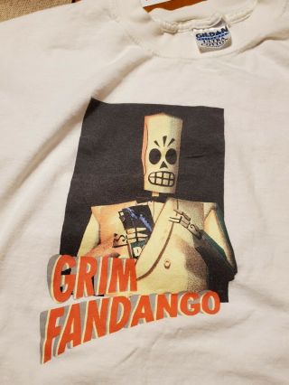 Grim Fandango Authentic 1998 Rare Vintage Video Game T Shirt Xl Lucas Arts