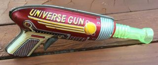 Vintage Tin Litho Universe Gun Outer Space Ray Gun Marked N Japan Needs Tlc