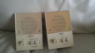 2x Vintage 1980s Nutone Scovill Intercom Speaker Ivory Yellow