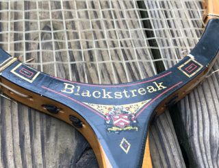 Vintage Tad Davis Blacksteak Wooden Tennis Racket Racquet 2