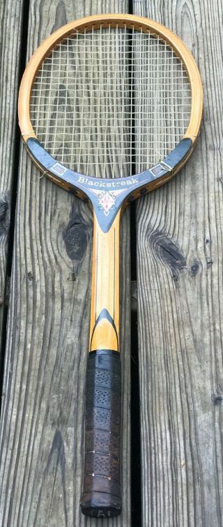 Vintage Tad Davis Blacksteak Wooden Tennis Racket Racquet 3