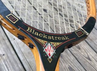 Vintage Tad Davis Blacksteak Wooden Tennis Racket Racquet 6
