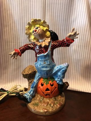 Vintage 1970s Halloween Scarecrow Ceramic Light 12 " Byron Molds
