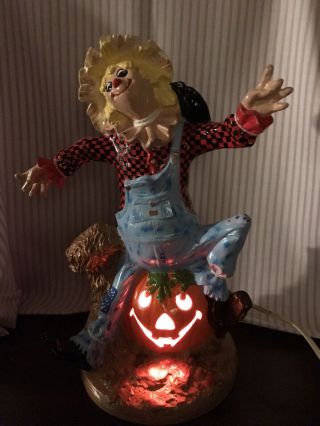 Vintage 1970s Halloween Scarecrow Ceramic Light 12 