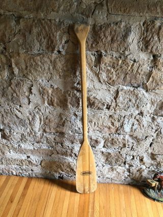 Vintage 48” Feather Brand Caviness Woodworking Canoe Paddle/ Oar Kayak - Raft