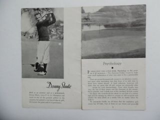 c.  1950 GOLF PSYCHOLOGY by Denny Shute Book Booklet PGA Championship Win Vintage 2