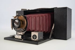 Eastman Kodak No 3 Model A Folding Brownie Roll Film Maroon Bellows Camera V00