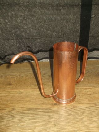 Vintage French Villedieu Handhammered Copper Watering Can Holds O.  5lt Decorative