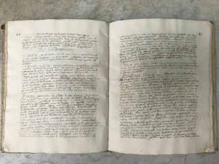 1733 Medieval Latin Handwritten canon law manuscript book 343p leather cover 8