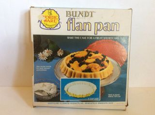 Vintage Nordic Ware Bundt Flan Pan Harvest Gold Box