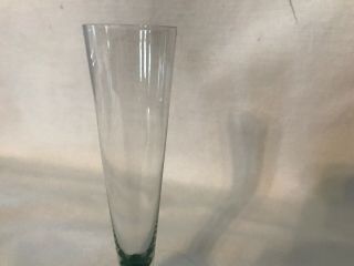 VINTAGE PAPERWEIGHT BASE BUD VASE EMERALD GREEN CONTROLLED BUBBLE 3