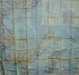 Vintage Wwii Usaf Issued Pilot Secret Cloth Escape Map Japan,  S.  China Sea 1945