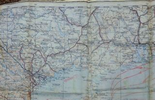 Vintage WWII USAF Issued Pilot Secret Cloth Escape Map Japan,  S.  China Sea 1945 2