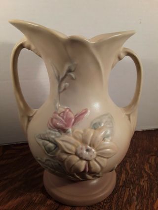 Hull Art Pottery Magnolia Vase 3 - 8 - 1/2 " Pink 2 - Handles 1946 - 47 Vintage Large