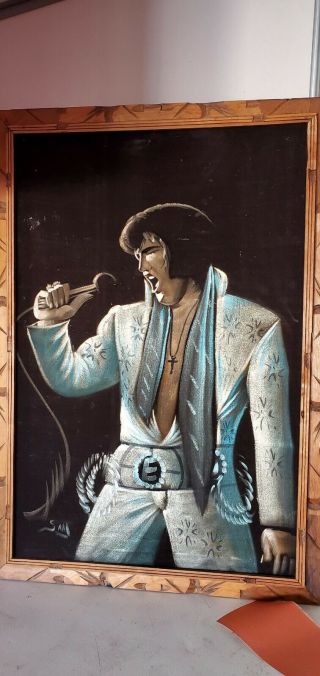 Vintage Velvet Elvis Presley Painting