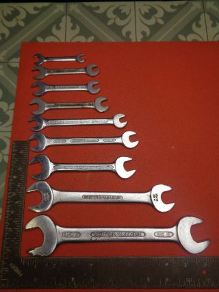 Set Of 9 Vintage Bedford Whitworth Open End Spanners Lotspltb2