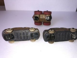 VINTAGE BARCLAY TOY METAL MILITARY U.  S.  MOTOR UNIT X2 And Wooden Wheel Tractor 6
