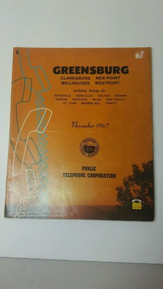 Greensburg In Vintage 1967 City Directory Phone Book Advertising Batesville