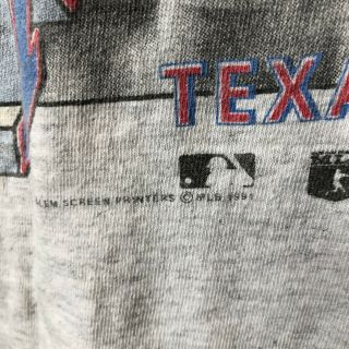Vintage 90 ' s 1991 Texas Rangers Nolan Ryan T - Shirt Large Gray Salem Sportswear 3