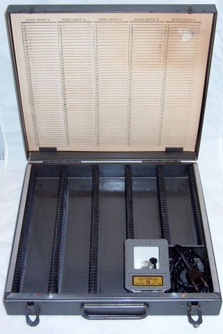 Vintage Brumberger Metal Storage/ Sorter Box With Slide Viewer