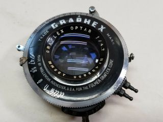 Vintage Graflex Optar F 4.  7 135 Lens On Wollensak Graphex Shutter