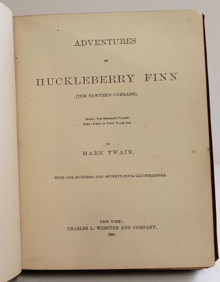 Mark Twain HUCKLEBERRY FINN 1885 First Edition 2