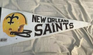 Vintage Orleans Saints 1980s Nfl Pennant Full Size Flag