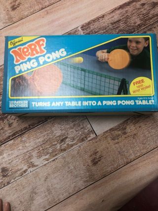 Vintage Official Nerf Ping Pong Table Tennis Game Parker Brothers 1980s