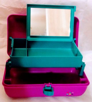 Vintage 1980s Caboodles Make - Up/train/travel Purple Case In Very Good Cond.