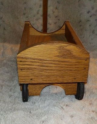 Vintage oak wood toy wagon,  5 1/2 