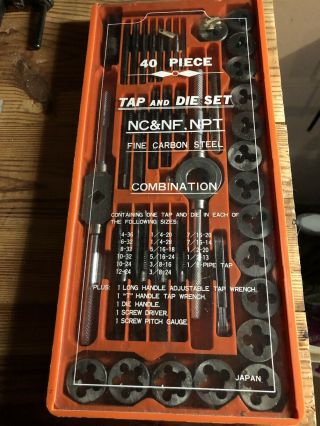 Vintage Skc Made In Japan 41 Piece Tap And Die Set