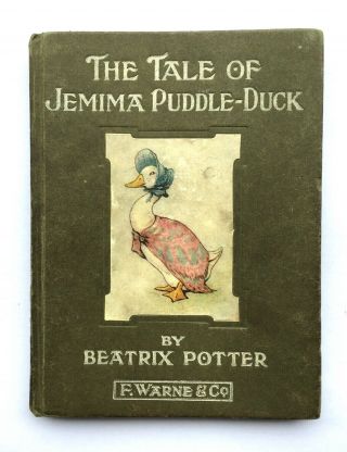 The Tale Of Jemima Puddle - Duck 1908 1st Edition Beatrix Potter Peter Rabbit