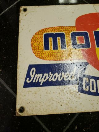 Vintage Moews Hybrids Corn Belt Seed Corn Farm Cardboard Sign 2