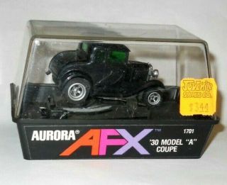 Vintage Aurora Afx `30 Model " A " Ford Coupe Ho Slot Car With Case,  Runs