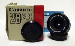 Oem Canon Fd F/2.  8 28mm Wide - Angle Lens Slr Film Camera Dslr Micro Sony Nex Nmib