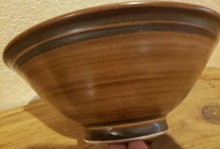Vintage Marked Louis Mideke Studio Brown Swirl Pottery Bowl 9 1/4 " X 3 1/2 "