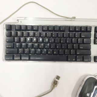 Apple Pro Keyboard & Mouse Clear/Black Wired USB 108 Keys M7803 M5769 Vintage 4