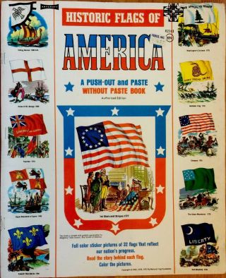Historic Flags Of America Vintage Childrens Stamp Album Book